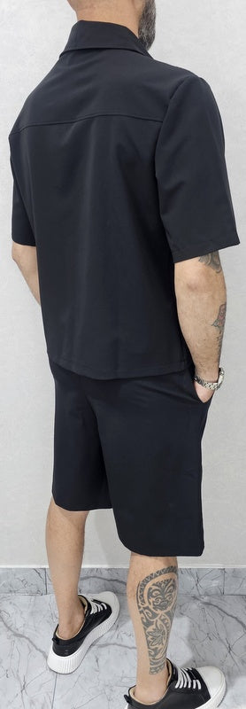 Coordinato safari polo + Bermuda colori fango,nero,grigio s,m,l,xl,xxl