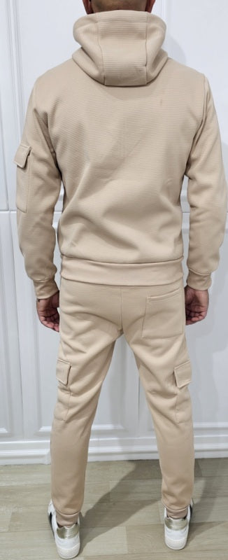 Tuta uomo cargo Cappuccio Completo Nido D'ape sabbia,nero s,m,l,xl,xxl