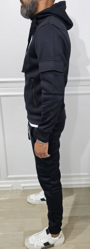 Tuta uomo cargo Cappuccio Completo Nido D'ape sabbia,nero s,m,l,xl,xxl