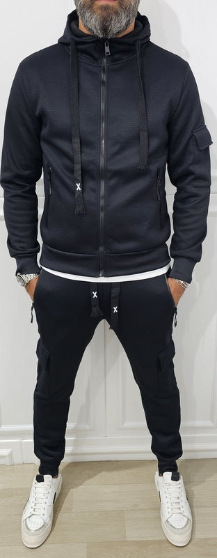 Tuta uomo cargo Cappuccio Completo Nido D'ape sabbia,nero s,m,l,xl,xxl