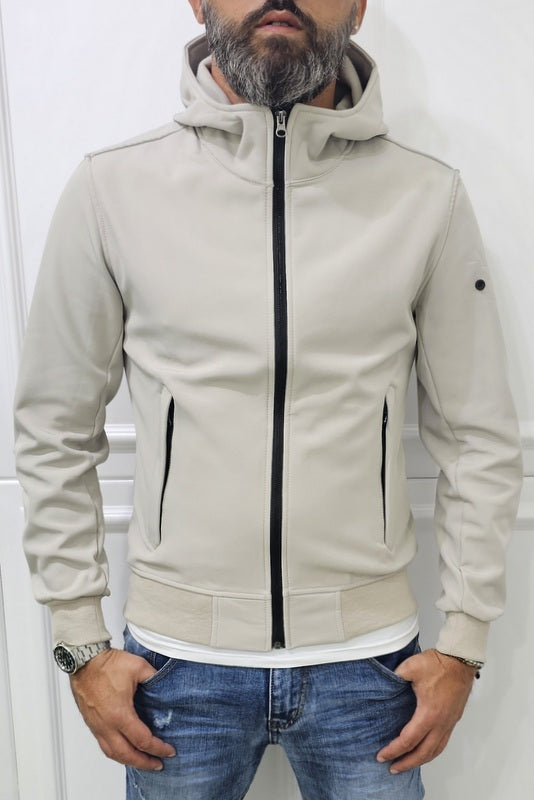 Giubbino uomo Cappuccio Tech Nero/Blu/Crema s,m,l,xl,xxl