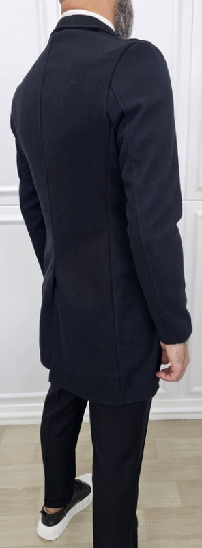 Cappottino uomo made in italy Nero 3 bottoni s,m,l,xl,xxl