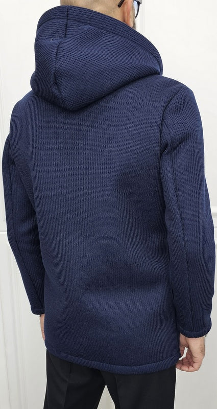 Cappotto Uomo cappuccio termico a coste Invernale blu,nero,sabbia s,m,l,xl,xxl