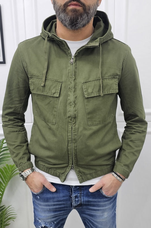 GIUBBINO PRAGA CAPPUCCIO EFFETTO JEANS 3 COLORI S,M,L,XL,XXL