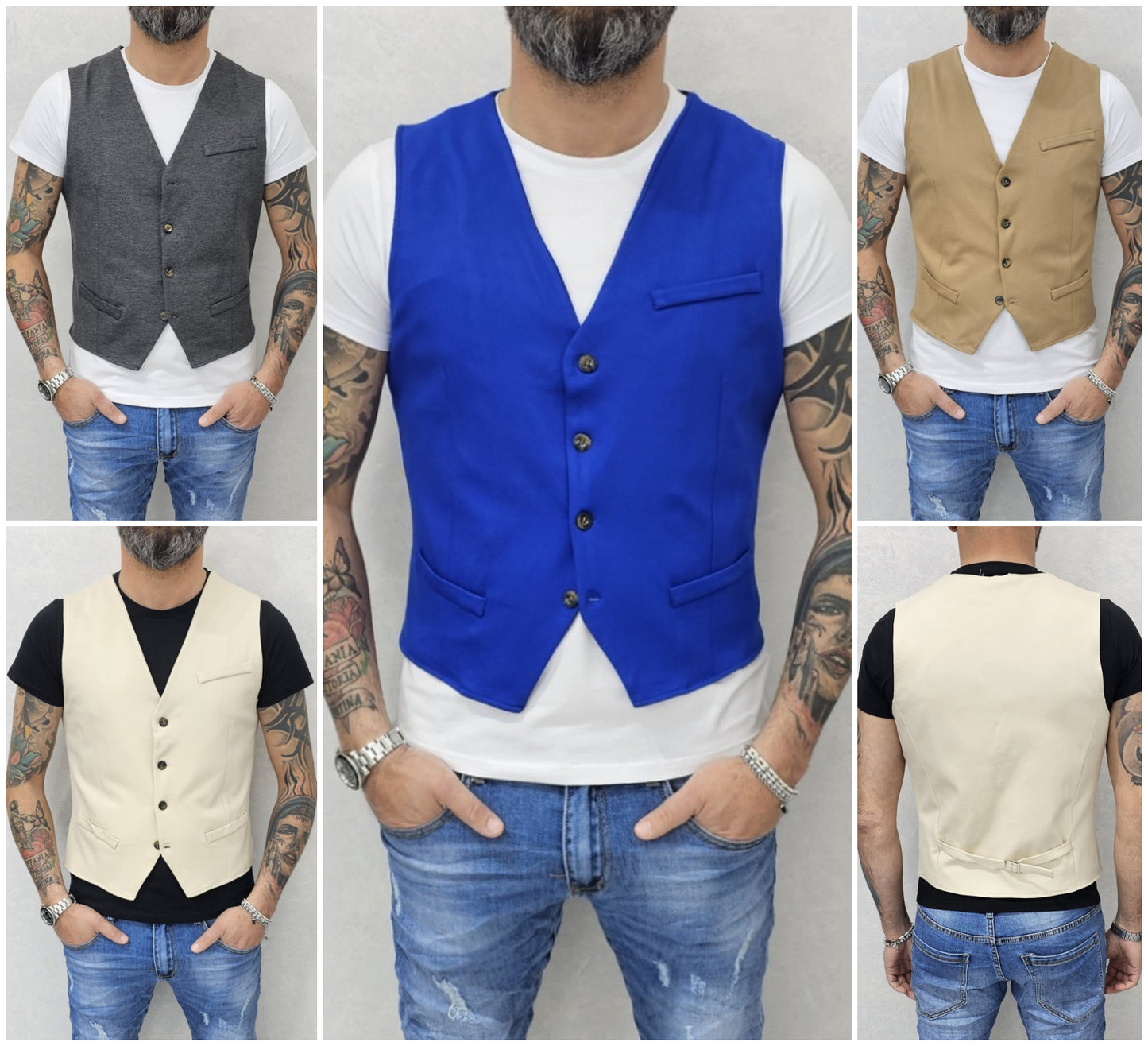 Gilet da uomo primaverile tessuto elastico 5 colori s,m,l,xl,xxl