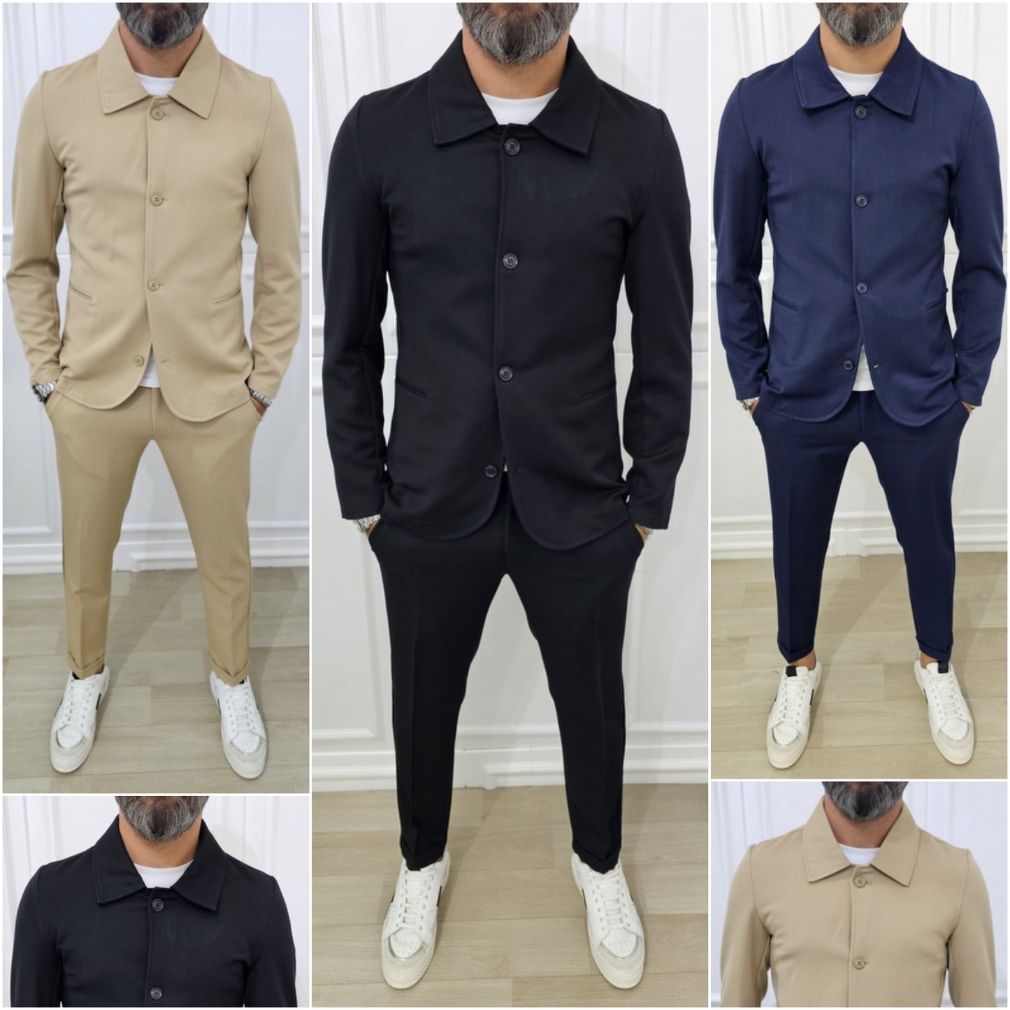 Abito completo Collo camicia slim fit giacca e pantalone s,m,l,xl,xxl