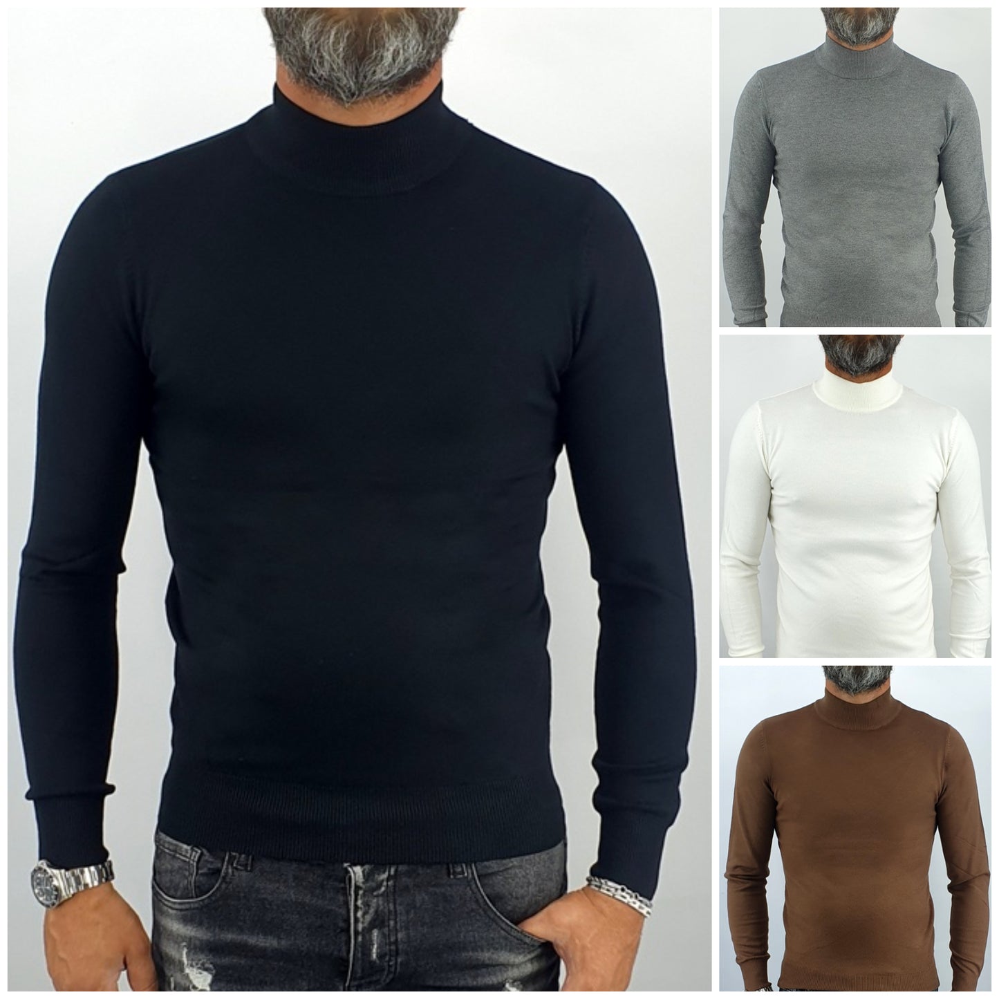 Maglione uomo invernale cardigan mezzo collo maglia sotto giacca