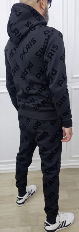 Tuta Paris Limited edition Nero Cappuccio Completo felpata s,m,l,xl,xxl