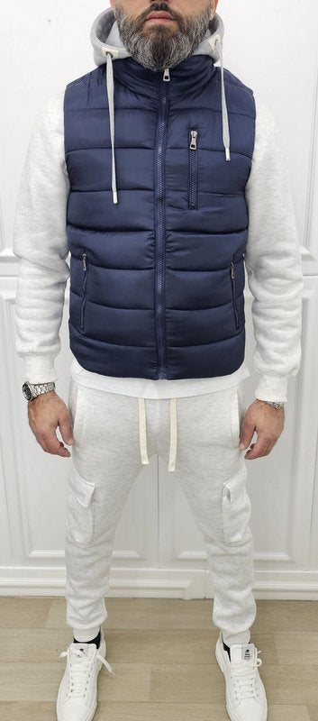 Smanicato giromanica termico cappuccio estraibile corto Nero,Blu M,L,XL,XXL,3XL