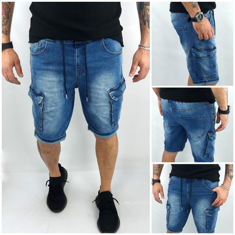 BERMUDA JEANS CARGO CORTO DENIM 44.46.48.50.52