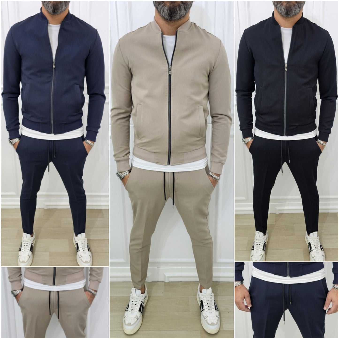Completo uomo Praga Bomber slim fit giacca e pantalone s,m,l,xl,xxl