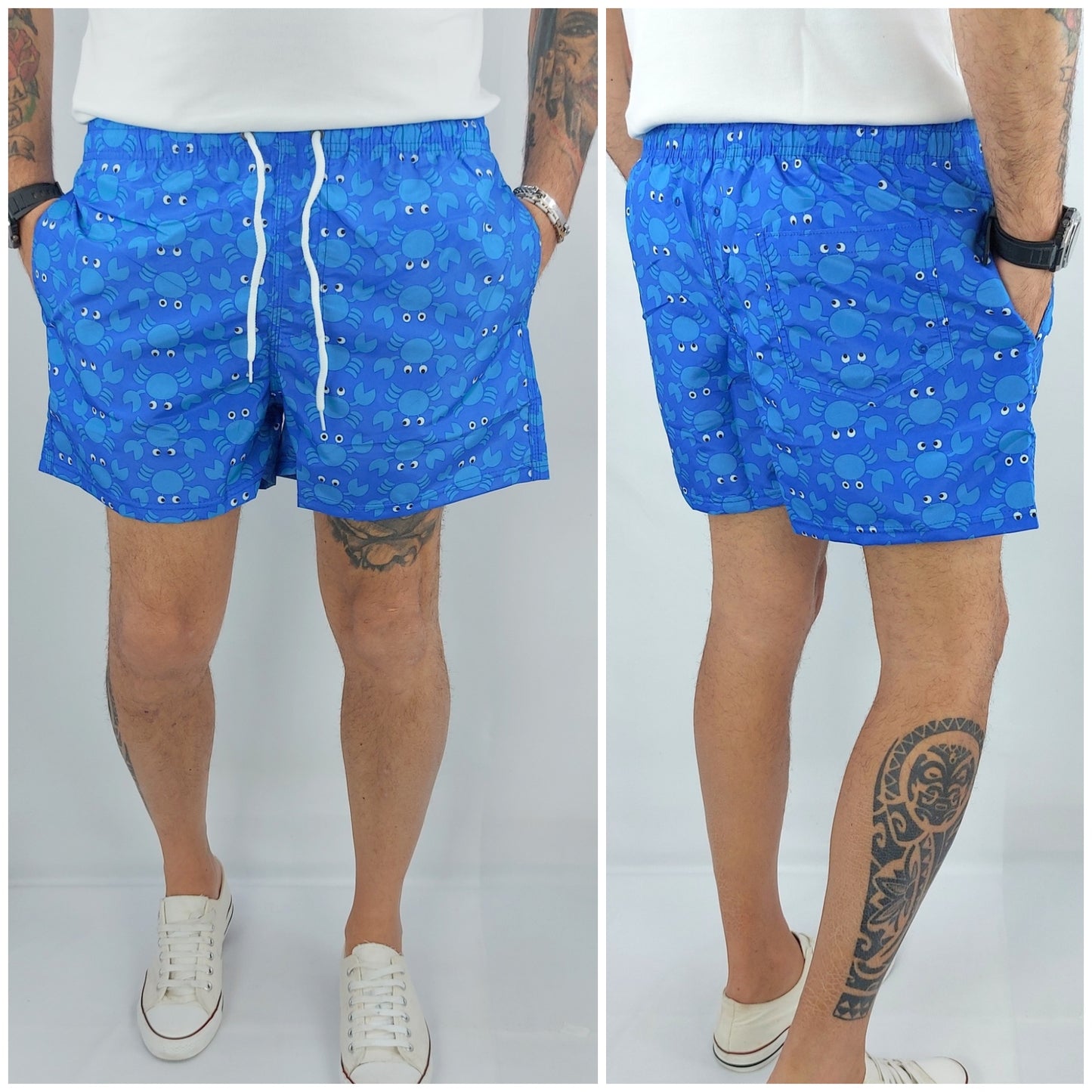 Costume Da Bagno Uomo Da Mare Granchio Bermuda Fiori Pantaloncino Boxer Corto