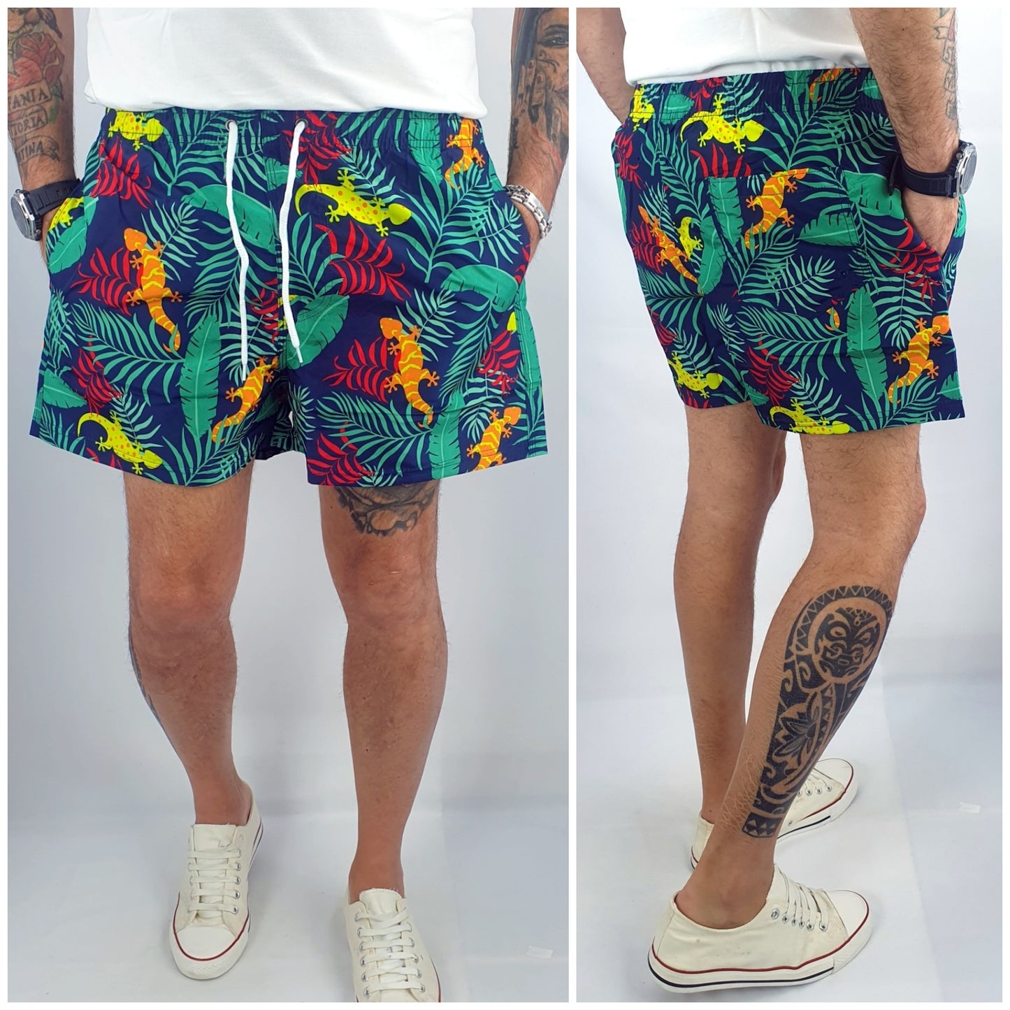 Costume Da Bagno Uomo Da Mare Jeko Bermuda Fiori Pantaloncino Floreale Corto