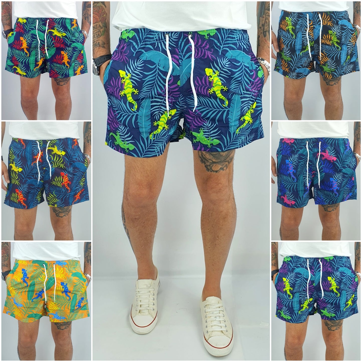 Costume Da Bagno Uomo Da Mare Jeko Bermuda Fiori Pantaloncino Floreale Corto