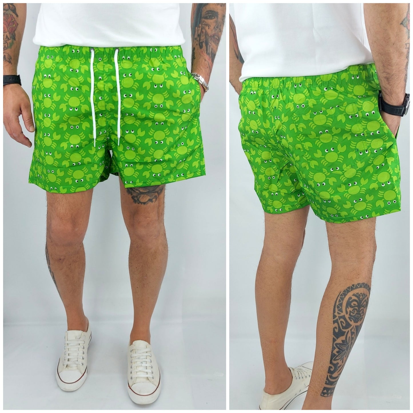 Costume Da Bagno Uomo Da Mare Granchio Bermuda Fiori Pantaloncino Boxer Corto