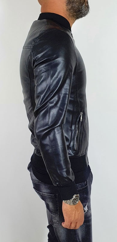 Giubbino Uomo Bomber Ecopelle Slim Fit