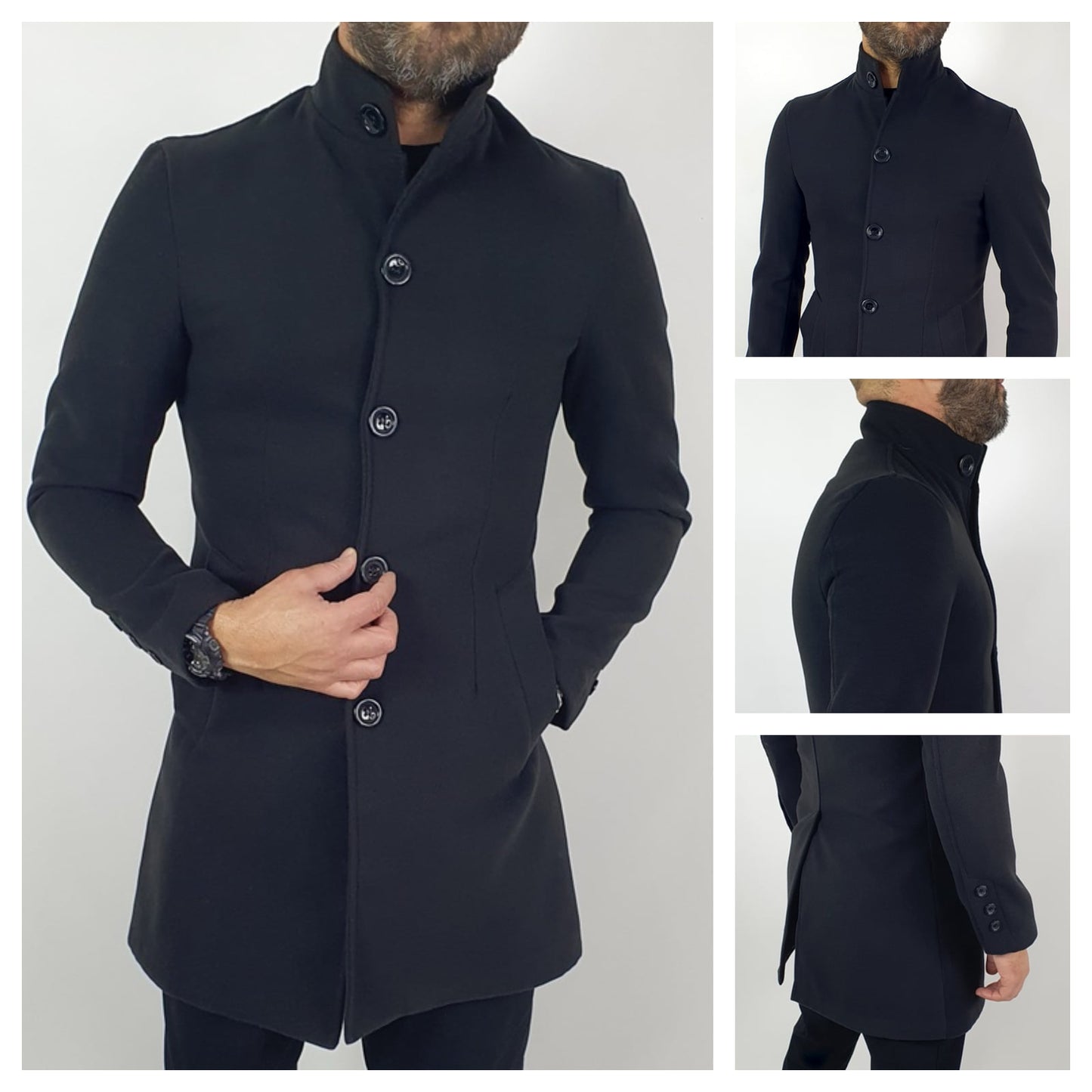 Cappotto Uomo Coreana Camel Nero Grigio s,m,l,xl,xxl