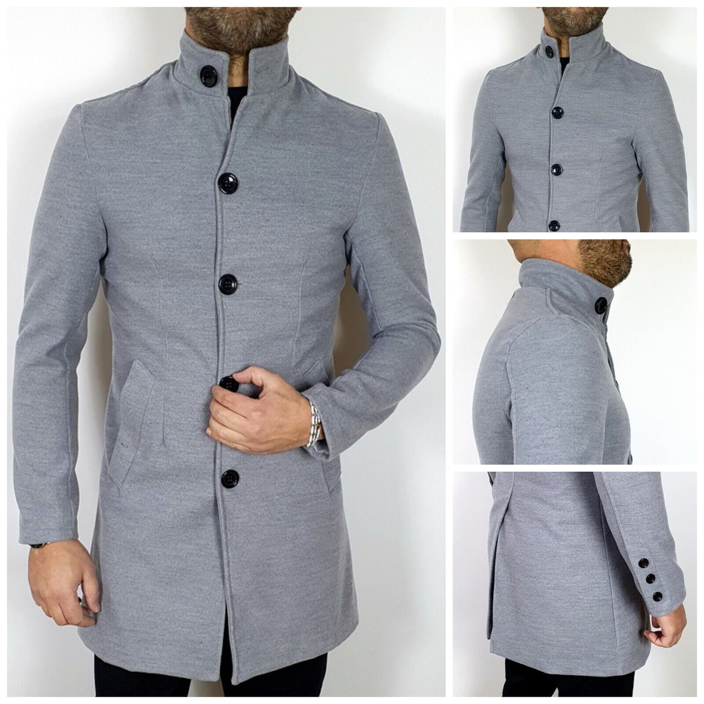 Cappotto Uomo Coreana Camel Nero Grigio s,m,l,xl,xxl