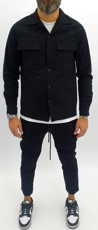 Completo uomo nero camicia+pantalone italy s,m,l,xl,xxl