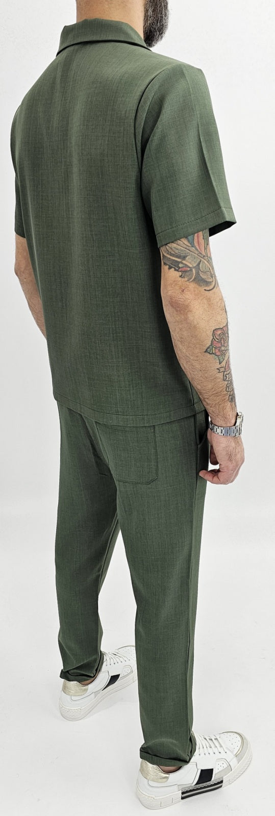 Completo uomo made in italy camicia+pantalone over size s,m,l,xl,xxl
