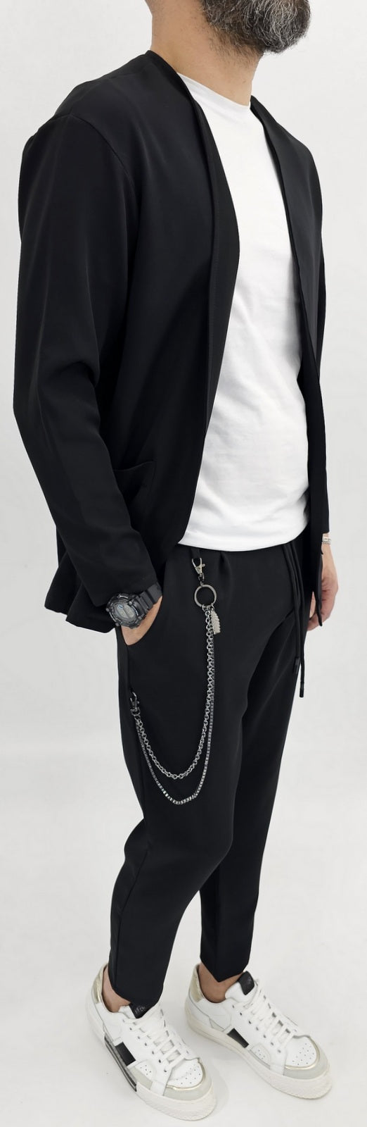 Completo uomo modello Japan over size tessuto morbido giacca e pantalone italy