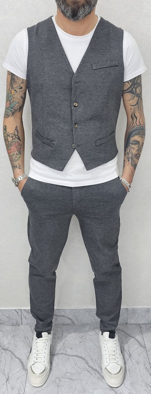 Completo uomo primaverile Gilet' e Pantalone  tessuto elastico s,m,l,xl,xxl