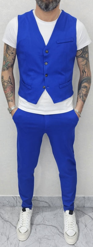 Completo uomo primaverile Gilet' e Pantalone  tessuto elastico s,m,l,xl,xxl
