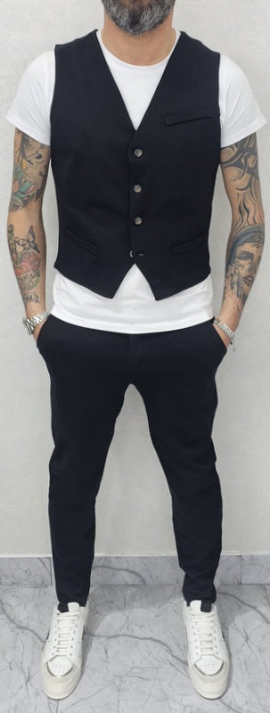 Completo uomo primaverile Gilet' e Pantalone  tessuto elastico s,m,l,xl,xxl