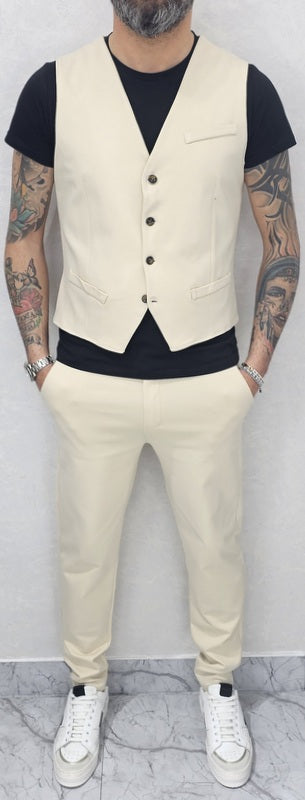 Completo uomo primaverile Gilet' e Pantalone  tessuto elastico s,m,l,xl,xxl