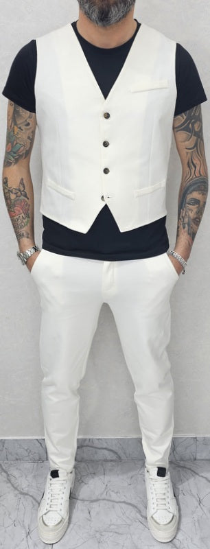 Completo uomo primaverile Gilet' e Pantalone  tessuto elastico s,m,l,xl,xxl