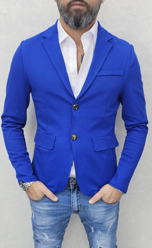 Giacca uomo primaverile 2 bottoni tessuto elastico s,m,l,xl,xxl