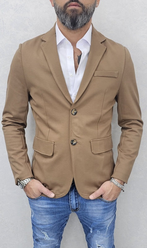 Giacca uomo primaverile 2 bottoni tessuto elastico s,m,l,xl,xxl
