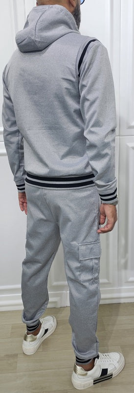 Tuta uomo cargo Cappuccio Completo Fasce Verde,nero,Grigio m,l,xl,xxl,3xl