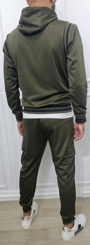 Tuta uomo cargo Cappuccio Completo Fasce Verde,nero,Grigio m,l,xl,xxl,3xl