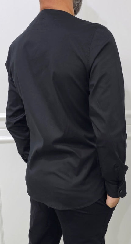 Camicia uomo Slim elastica cotone Scollo V Manica Lunga s,m,l,xl,xxl