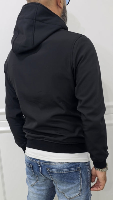 Giubbino uomo Cappuccio Tech Nero/Blu/Crema s,m,l,xl,xxl