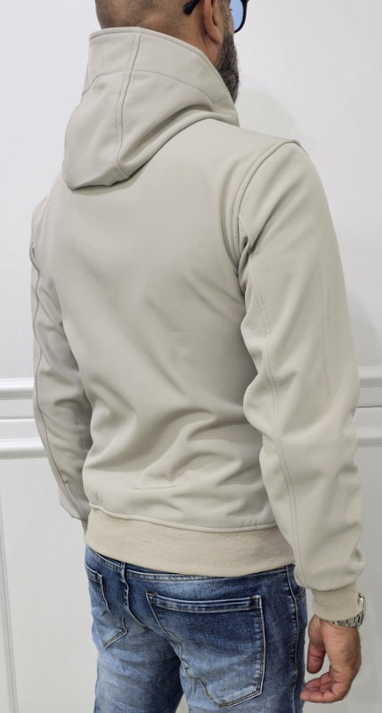 Giubbino uomo Cappuccio Tech Nero/Blu/Crema s,m,l,xl,xxl