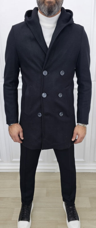 Cappotto Uomo Invernale Nero Lungo Doppiopetto s,m,l,xl,xxl