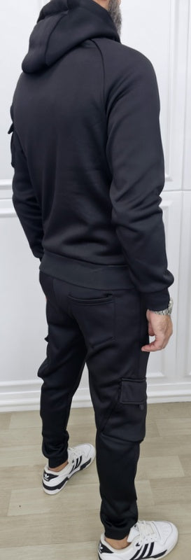 Tuta Tech catarifrangente cargo Cappuccio Completo felpata grigio,nero s,m,l,xl,xxl