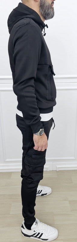 Tuta New Tech cargo Cappuccio Completo felpata 2 colori s,m,l,xl,xxl