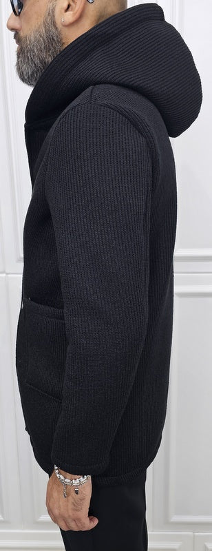 Cappotto Uomo cappuccio termico a coste Invernale blu,nero,sabbia s,m,l,xl,xxl