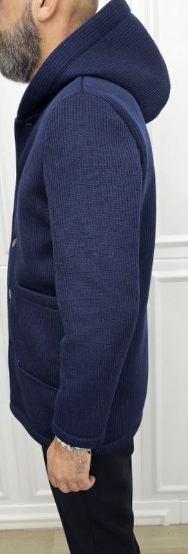 Cappotto Uomo cappuccio termico a coste Invernale blu,nero,sabbia s,m,l,xl,xxl