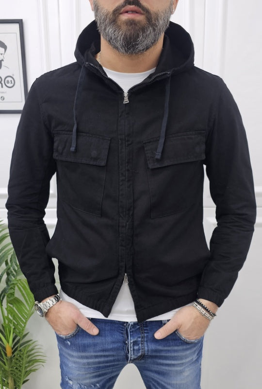 GIUBBINO PRAGA CAPPUCCIO EFFETTO JEANS 3 COLORI S,M,L,XL,XXL