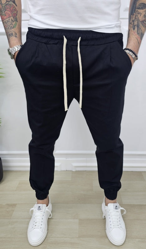 Pantalone Madrid Uomo Cotone Elastico Tasche America Molla Caviglie s,m,l,xl,xxl