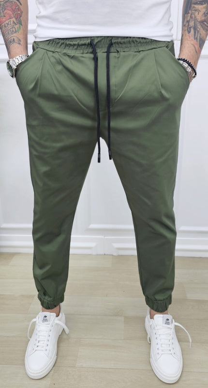Pantalone Madrid Uomo Cotone Elastico Tasche America Molla Caviglie s,m,l,xl,xxl
