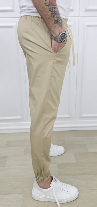 Pantalone Madrid Uomo Cotone Elastico Tasche America Molla Caviglie s,m,l,xl,xxl