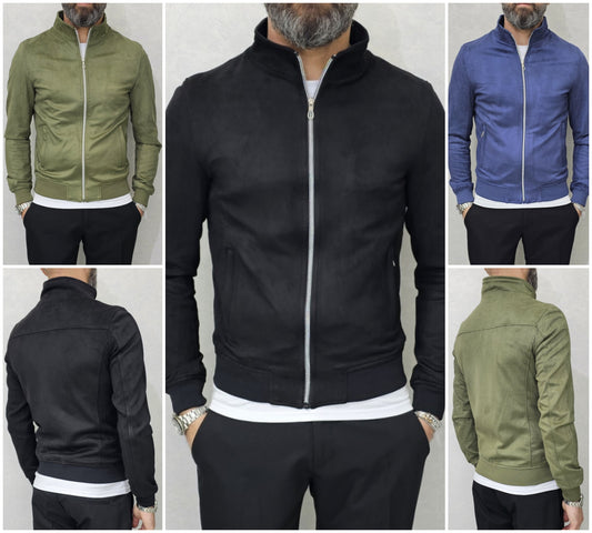 Giubbino uomo Scamosciato Bomber coreana Primaverile Slim Fit  S,M,L,XL,XXL