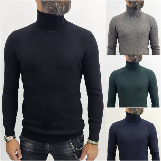 maglione uomo invernale cardigan collo alto maglia sotto giacca casual