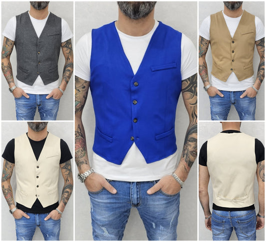 Gilet da uomo primaverile tessuto elastico 5 colori s,m,l,xl,xxl