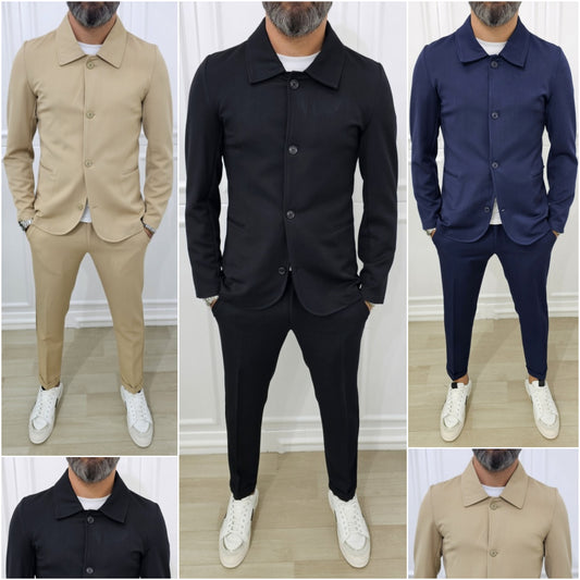 Abito completo Collo camicia  slim fit giacca e pantalone s,m,l,xl,xxl